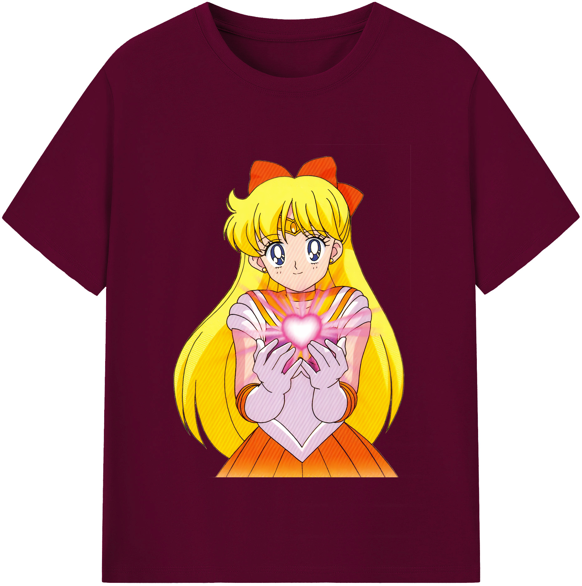 （画像用） 美少女戦士セーラームーン 愛野 美奈子 あいの みなこ Sailor Moon Aino Minako レディースカジュアルプリントTシャツ（綿100％）